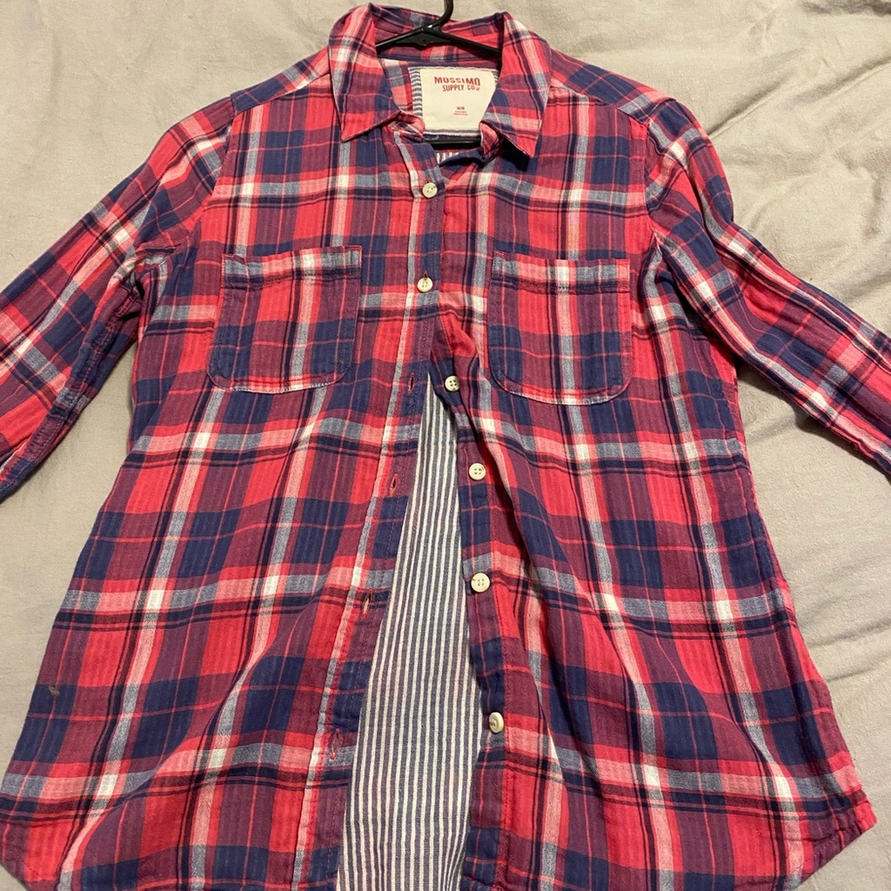 Flannel (print) long sleeve top